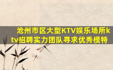 沧州市区大型KTV娱乐场所ktv招聘实力团队寻求优秀模特